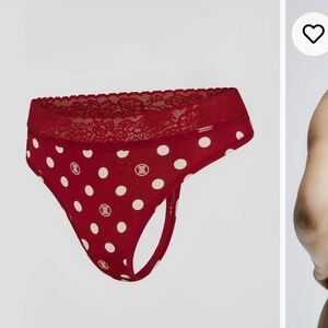 Savage X Fenty Red Polka Dot Thong Panties      *Bundle Is Best Deal*